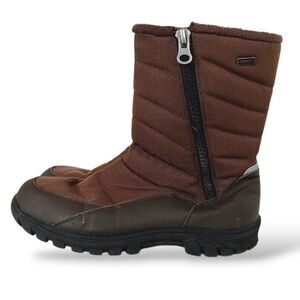 Mysoft Brown Quilted Winter Boots Zippervsoft Snow Waterproof Warm Insulated Men